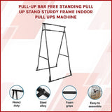 Pull-up Bar Free Standing Pull up Stand Sturdy Frame Indoor Pull Ups Machine V63-833591
