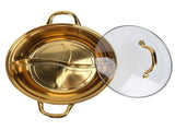 Hot Pot 30.3cm Diameter 304 Stainless Steel Rust Proof Separate Design Mandarin Duck PotGold V1294-YM0714-3118210298711