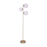 Sarantino 3-Light Gold Metal Floor Lamp with Glass Shades LMP-MLM-50320
