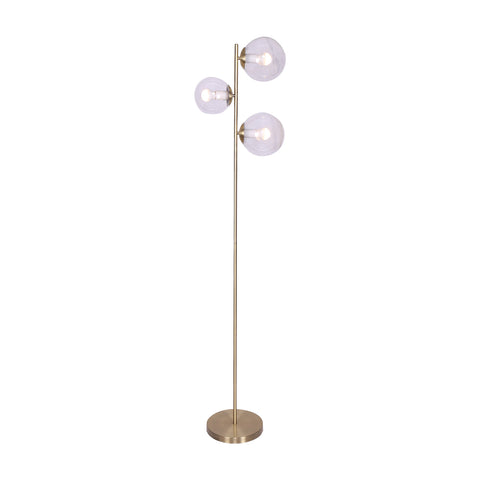 Sarantino 3-Light Gold Metal Floor Lamp with Glass Shades LMP-MLM-50320