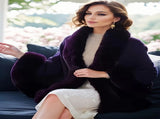 Imitation Mink Collar Knit Shawl Autumn/Winter Retro Cape, Elegant, Versatile, and V1232-FLDMWT003