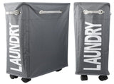 Foldable Laundry Basket Waterproof Dirty Clothes Organizer Storage Bag with Wheels V1294-YM0901-3117200071911