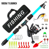 Luya rod 70.86in telescopic fishing rod without spinning wheel fishing set,black V1363-OS-20-BLACKK