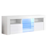 Artiss Entertainment Unit TV Cabinet LED 145cm White Angus FURNI-L-LED-TV02-WH-AB