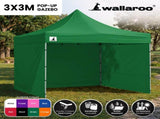 Wallaroo 3x3 PopUp Green Gazebo Marquee Outdoor Tent GAZ-POP-3X3-GN