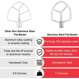 Flat Beater Compatible with KitchenAid 5-6 Quart Bowl-Lift Stand Mixer,Stainless Steel Paddle V1370-AZ4-08223