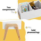 Keezi Kids Toy Box Chest Storage Bin Container Wooden Cabinet Clothes Book Organiser Bedroom FURNI-C-TOY-TABLE-WH