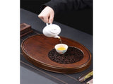 Oval Kungfu Bamboo Tea Tray Table Box with Water Storage for Gongfu Tea Set V1192-AZ-W-2549