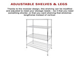 Modular Wire Storage 90x35cm Steel Shelving Chrome With Fixed Legs For Garage Warehouse Or Kitchen V63-841121