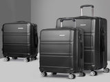 Wanderlite 3Set 20-24-28 Inch with TSA Lock Spinner Travel Suitcase Carry On Hard Shell LUG-ABS-LINE-3SET-BK