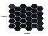 Tiles 3D Peel and Stick Wall Tile Hexagonal Mosaic Black 10 Sheets V63-837081