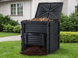 Gardeon Compost Bin 300L Heavy-Duty Black Outdoor Composter with Top Lid Bottom Door CBIN-300L-BK