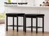 2x Artiss Metal Bar Stools PU Seat Dining Counter Chairs BA-TW-W0087-BKX2