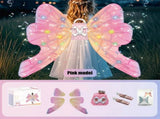 LED Butterfly Wings with Music, Electric Light Up Fairy Wing for Kids Pet Costume, White V1369-AZ3-W-10423