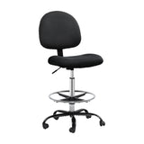 Artiss Office Chair Drafting Stool Fabric Chairs Black OCHAIR-G-RING-07B-BK