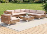 Gardeon 6 Seater Outdoor Sofa Set 7PCS Table Chair Set Garden Rattan Patio Furniture ODF-SOFA-7PCS-RATTAN-BE-ABC