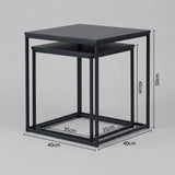 CARLA HOME Nesting Side Table Set of 2 - Black Steel Frame - Classic - Tables Living Room V178-36422