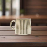 High-Fired Ceramic Stoneware Ribbed Stripe Mug 460ml Matt EARTHY BROWN V274-HA-LA-P0024808-YE