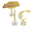 Elegant C-Shaped Drop Earrings Round Moissanite and Micro-Pave Setting, Crafted in 925 Silver V1341-ZY-RJHC842H-MOISSANITE-PREMIUMS925