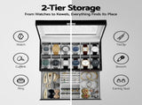 Embellir 12 Grids Watch Box Organizer Case Jewelry Display Storage Showcase WBX-2T-12SL-3020-BK