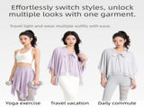 Light Grey L Size 2-in-1 Cooling Lace Sun Protection Cover Up Cape for Women - Lightweight UV Beach V888-ELOSUNG56656-2