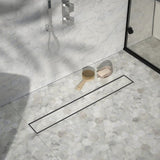 800mm Tile Insert Shower Bathroom Stainless Steel Grate Drain w/Centre outlet Floor Waste V63-832761