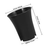 Set of 10 Modern Black Plastic with Drainage Holes and Removable Trays for Indoor and Outdoor Plants V1369-AZ3-W-14275