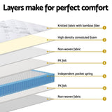 25cm Giselle Mattress King Bed Pocket Spring Mattresses MATTRESS-E-SNOW-25-K
