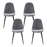 Artiss Dining Chairs Set of 4 Velvet Curved Slope Grey MO-DIN-01-VEL-GYX4