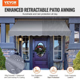 VEVOR 98x47" Patio Awning Retractable Awning Sunshade Shelter with Crank Handle V952-SSSZYPHSLZS9OSNMLV0