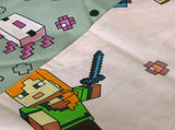 MOJANG Minecraft Reversible Cotton Boys Girls Quilt Cover Set Double V442-CAP-QUILTCS-MINECRAFT-PINKGREY-DS