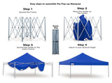 Wallaroo 3x3 PopUp Blue Gazebo Marquee Outdoor Tent GAZ-POP-3X3-BU