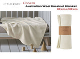 Little Gem Cream Australian Wool Bassinet Blanket 80 x 120 cm V442-HIN-BLANKET-AUSWOOLBASSINET-CREAM-CT