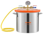 5 Gallon Vacuum Upgraded Tempered Glass Lid Vacuum Degassing 304 Stainless Steel V952-JSZKTJS5GALLH3CGUV0