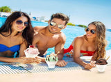 100 Pack Snow Cone Cups and Straws, 12 OZ Paper Cup with Colorful Spoon Straw, Leak-proof Shaved Ice V1259-DP01-A-988
