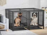 Giant Dog Cage Indoor Outdoor Super-Hard Metal Kennel Pet Playpen W Tray & Divider V767-P-XL139-A-G1