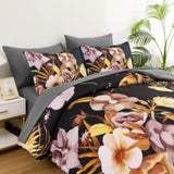 Soft Floral Leaf Comforter Set, King Size, Quilted Bedding with Pillowcases V745-MAB010953AJ3