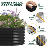 Oval Raised Garden Bed 160x80x42cm Galvanised Steel Planter V178-66915