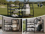 Everfit Golf Bag Storage Rack Golf Organizer Hold 1 Bags 4 Shelves GSR-A-1T-BK