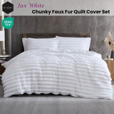 Ardor Jax White Chunky Faux Fur Quilt Cover Set Queen V442-INT-QUILTCS-JAX-WHITE-QS