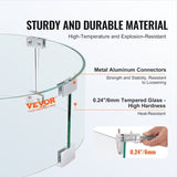 Fire Pit Wind Guard, 26 x 26 x 6 Inch Glass Flame Guard, Round Glass Shield, 1/4-Inch Thick Fire V952-YXBLFFBYC266H8TV8V0