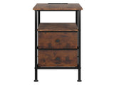 Levede Bedside Table Side Table 2 Drawers Cabinet Brown NI1073-BR-AU