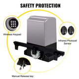 Sliding Gate Opener, 1800 KG 4 m, Automatic Sliding Gate with 4 Remote Controllers & APP Control, V952-CKKMJ1800KG4MAPP1V3