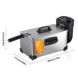 Electric Deep Fryer with Basket, 3.2QT Stainless Steel Countertop
1500W Heating with Adjustable V1107-CS-ZAILXA34