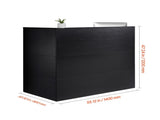 Reception Desk, 1400 x 800 x 1200 mm L-Shaped Front Counter Table, Office Reception Counter with V952-YBQTLX1CDCCJ185MFV0