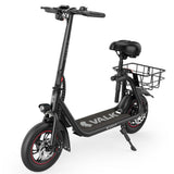 VALK Electric Scooter with Seat, Disc brakes, 12" Tyres, AU Compliant, for Adults, Teens, Commuter, V219-TRNESCVAM3KA