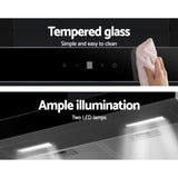 Devanti 600mm Range Hood 60cm Rangehood Glass Stainless Steel RH-D-M75-60-SR-BK