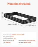 Metal Raised Garden Bed, 8 x 4 x 1 ft Outdoor Galvanized Box, with Open Bottom, Large V952-JSFXZZC841FT6MVQ8V0