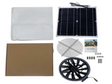 9.8in Solar Exhaust Fan with Solar Panel Portable Vent Fan Kit IP65 Waterproof with 8.2Ft Cable V1294-YM0901-3114250016511