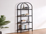 Metal Bookshelf, 4-Tier Arched Industrial Bookshelf, Small Rustic Vintage Storage Bookcase with Open V952-JSSJGXJSM4C1MP64LV0